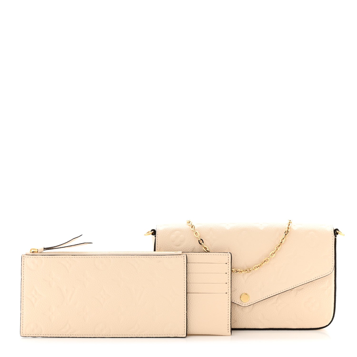 Louis Vuitton Empreinte Pochette Felicie Chain Wallet Cream 1 of 11
