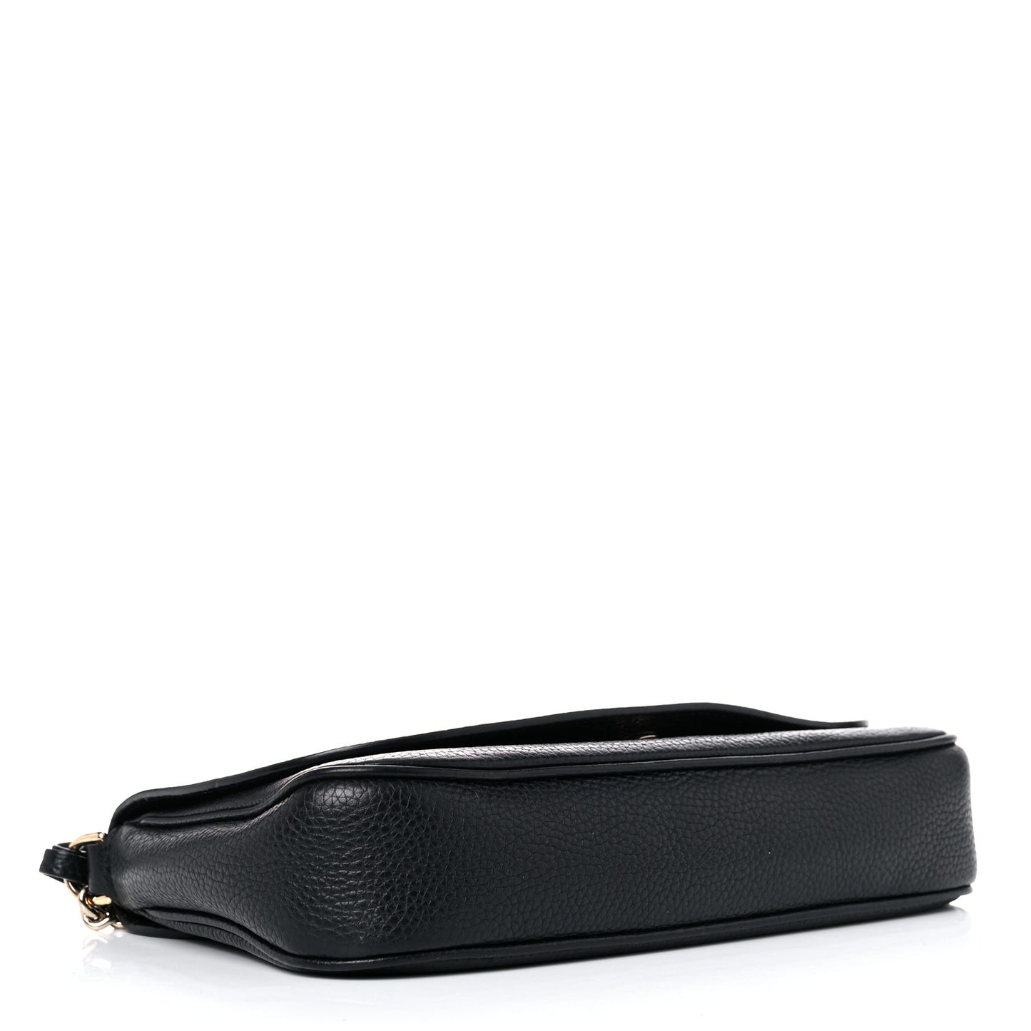 Pebbled Calfskin Medium Soho Flap Crossbody Black