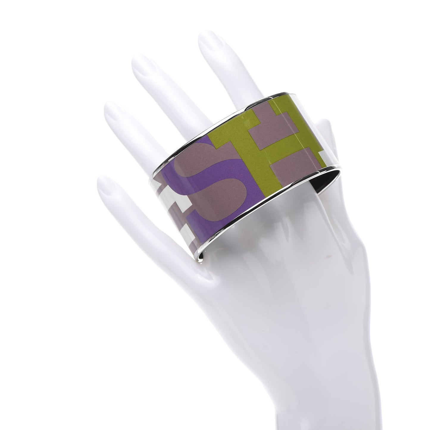 Enamel Printed Capitales Extra Wide Bracelet 65