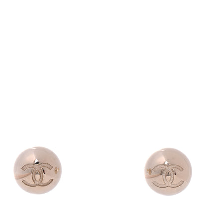 Chanel Metal Bead CC Stud Earrings Gold 1 of 4