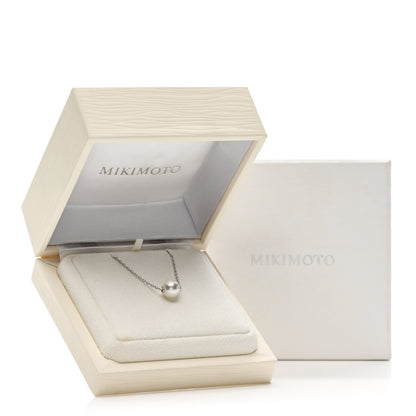 Mikimoto 18K White Gold Akoya Cultured Pearl 8-8.5mm Single Pendant Necklace 7 of 7