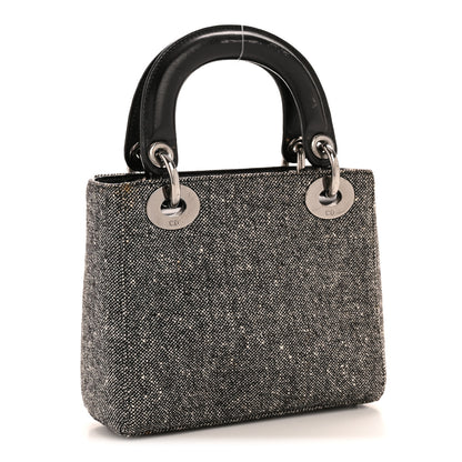 Christian Dior Tweed Mini Lady Dior Black 3 of 15