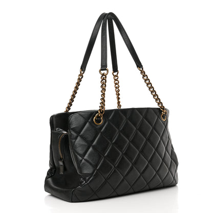 Chanel Calfskin Quilted Small CC Crown Tote Black 2 of 11
