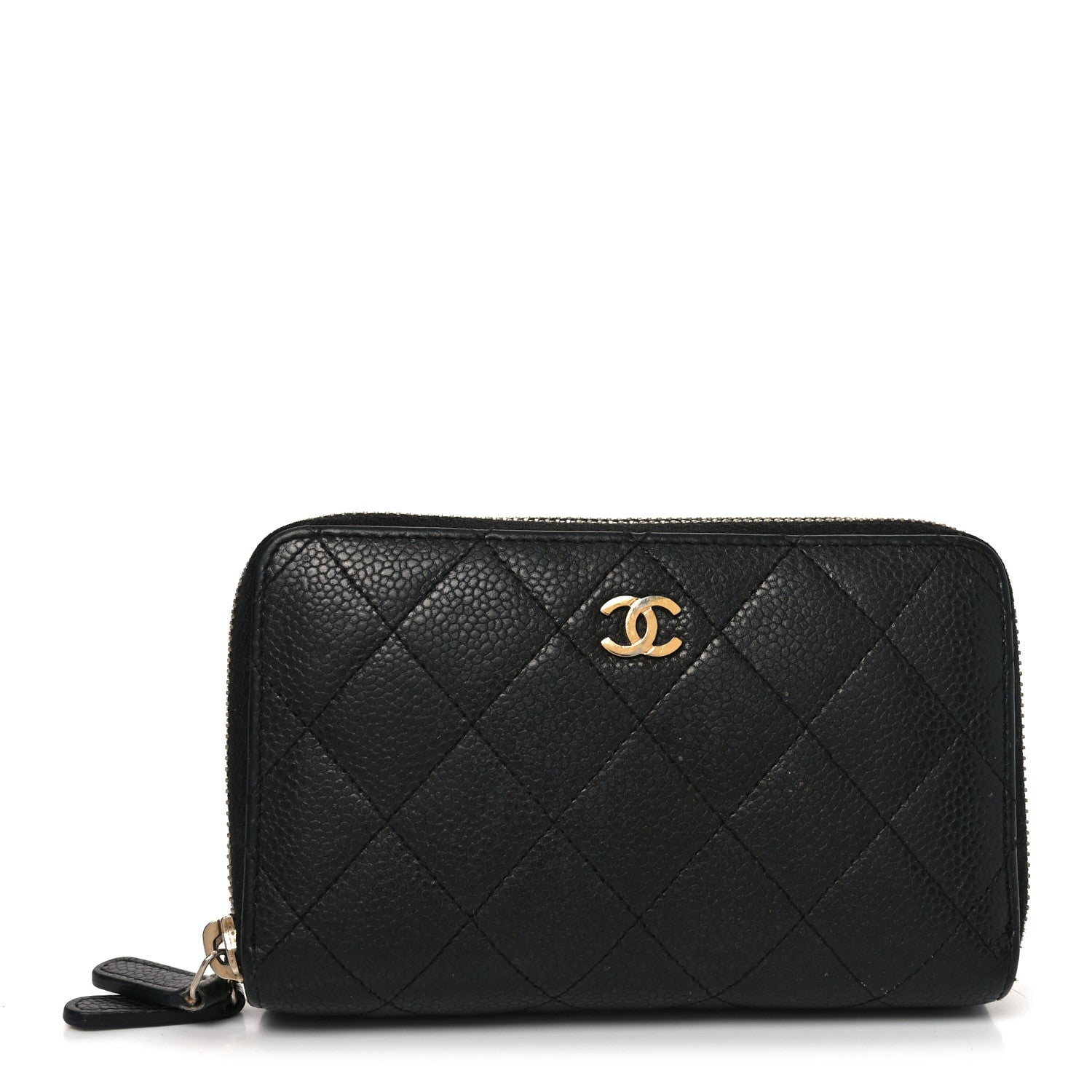 Chanel Caviar Quilted Large Gusset Double Zip Around Wallet  Black 1 of 9
