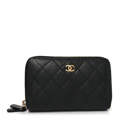 Chanel Caviar Quilted Large Gusset Double Zip Around Wallet  Black 1 of 9