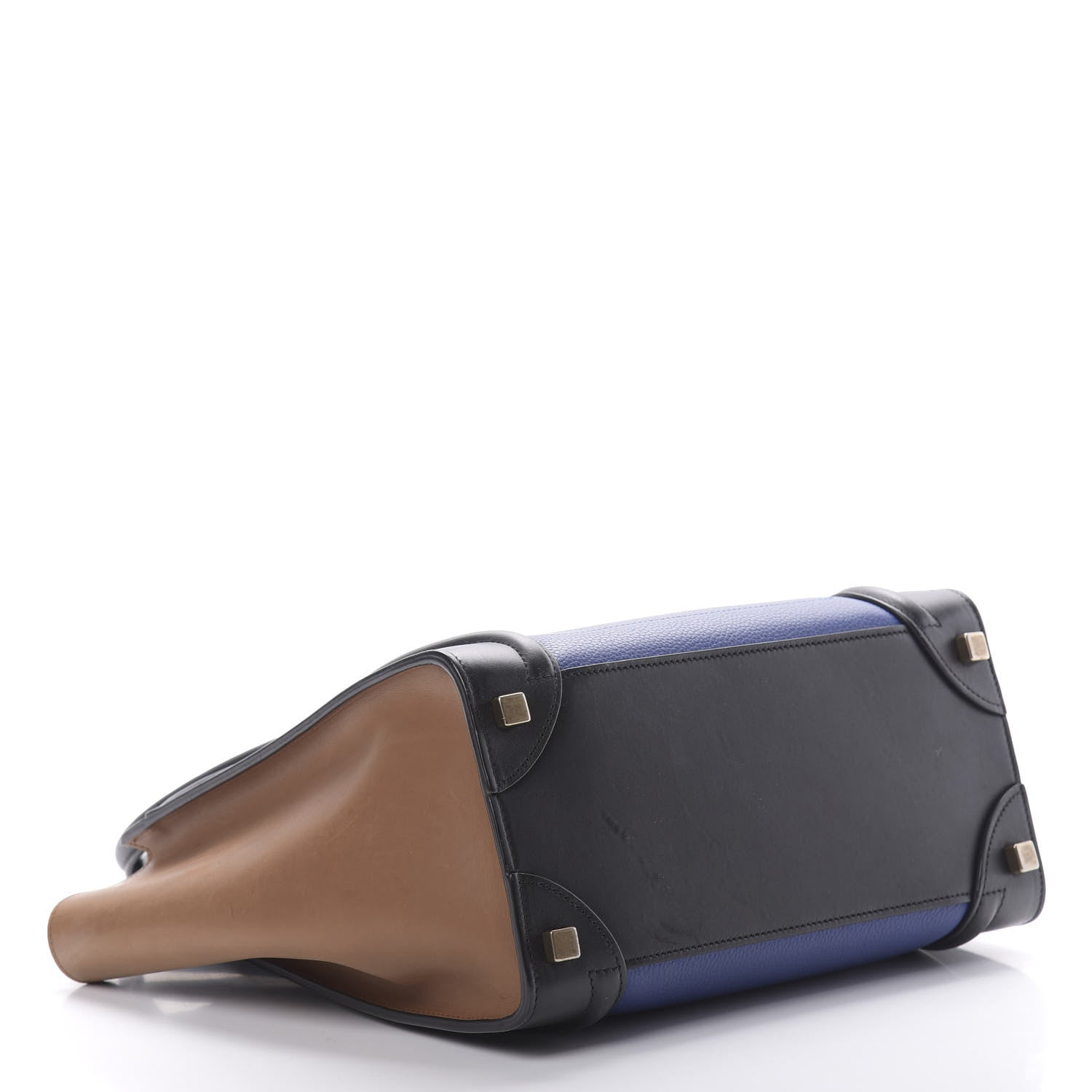 Celine Drummed Calfskin Micro Tri-Color Luggage Indigo 4 of 15