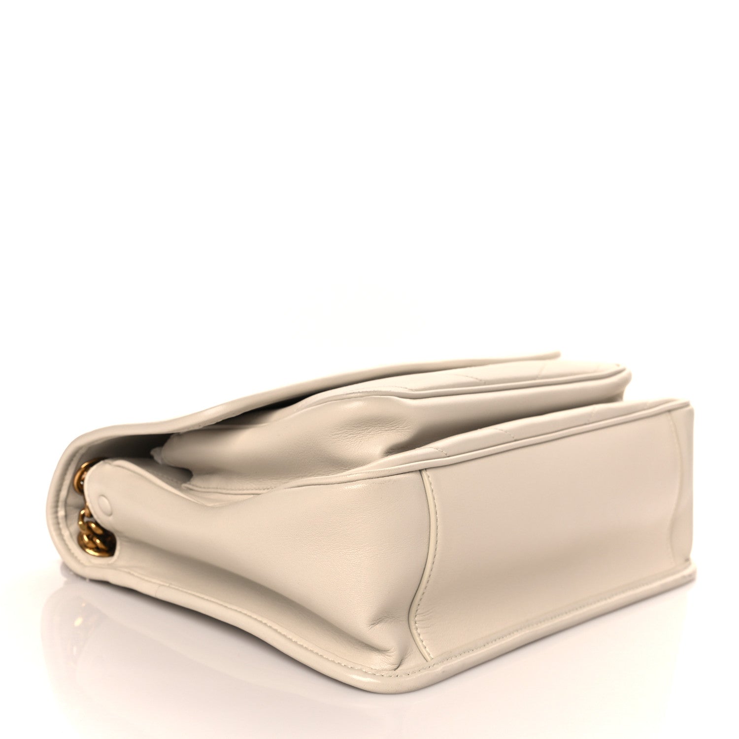 Saint Laurent Lambskin Matelasse Monogram Medium Niki Chain Satchel Ivory 4 of 9