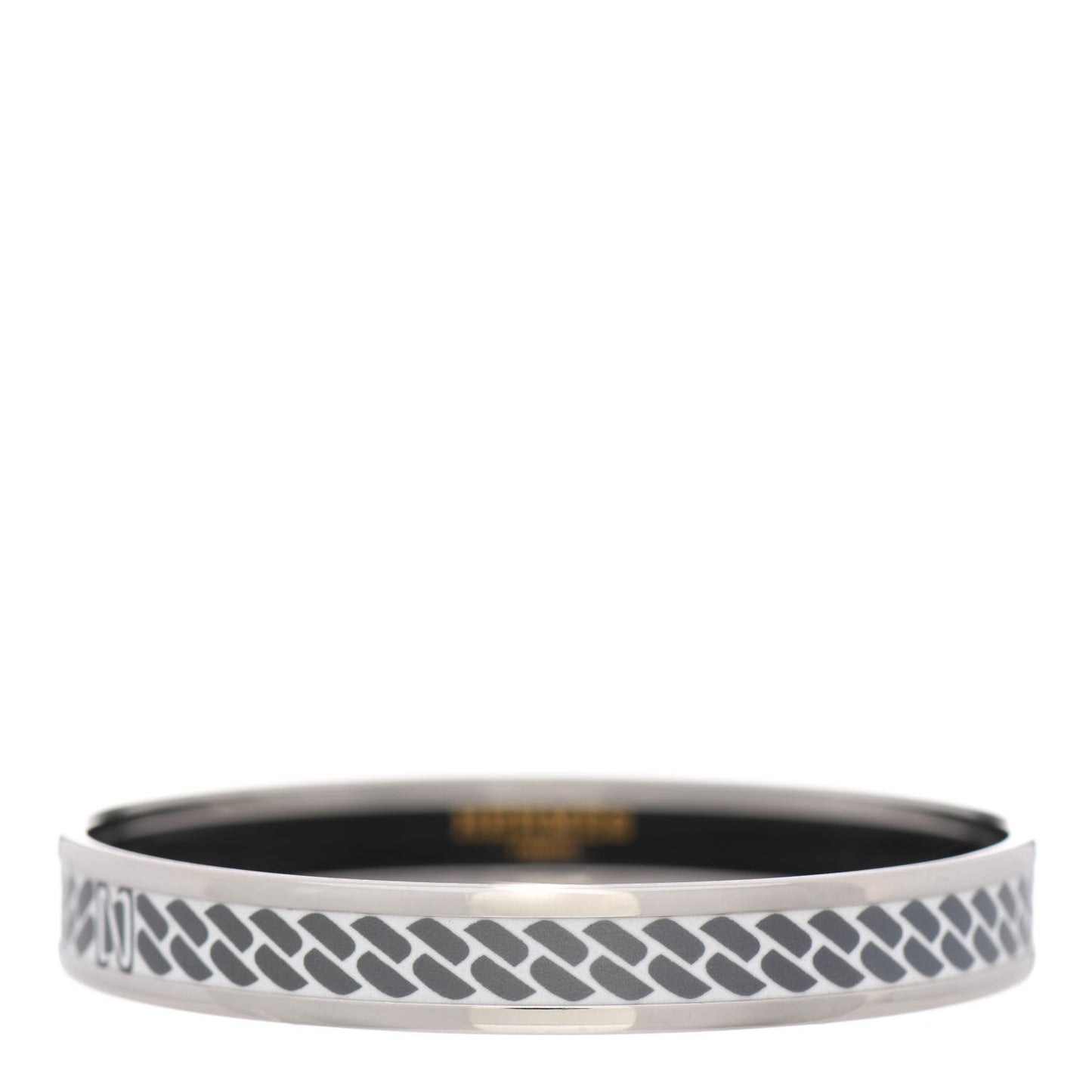 Enamel Printed Narrow Clic C'est Noue Bracelet 62 White Platinum