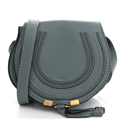 Chloe Calfskin Mini Marcie Round Crossbody Bag Storm Blue 1 of 12