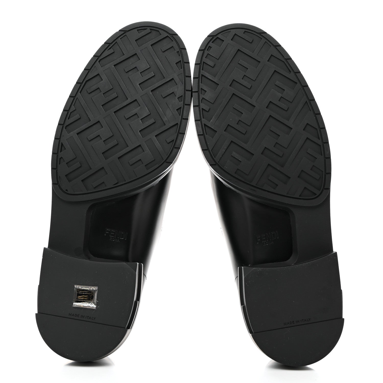 Fendi Vitello Abrasivato Mens Frame Loafers 9 Black 5 of 9