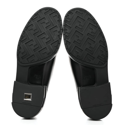 Fendi Vitello Abrasivato Mens Frame Loafers 9 Black 5 of 9