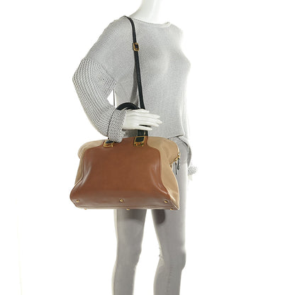 Fendi Calfskin Large Chameleon Tote Cognac Camel Black 2 of 12