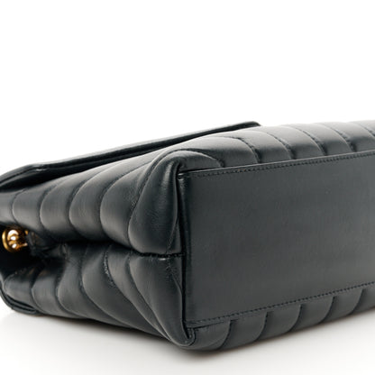 Saint Laurent Calfskin Y Quilted Monogram Small Loulou Chain Satchel Black 10 of 11