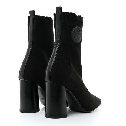 Hermes Knit Calfskin Volver 90 Ankle Boots 37 Black 4 of 9