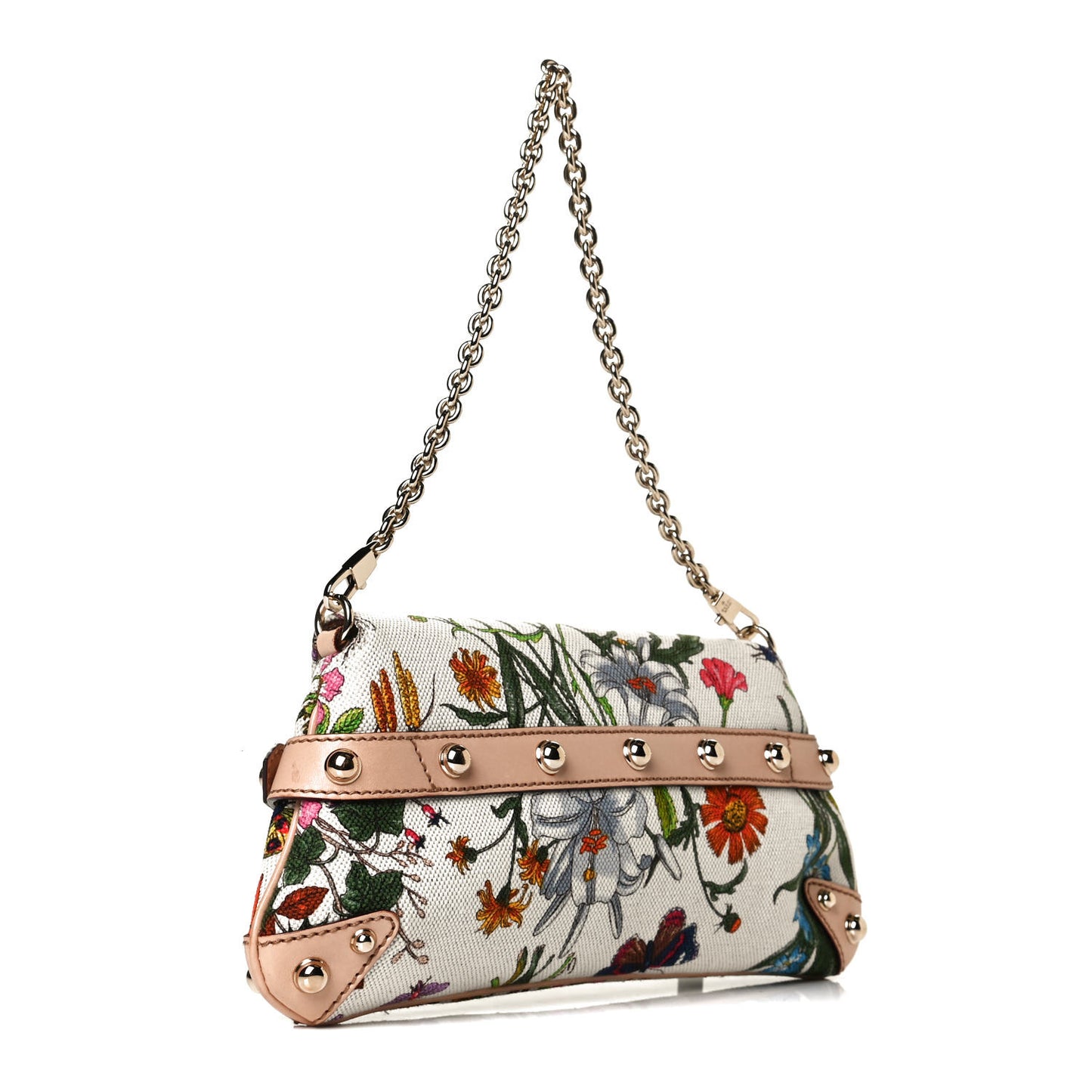 Canvas Flora Floral Horsebit Clutch