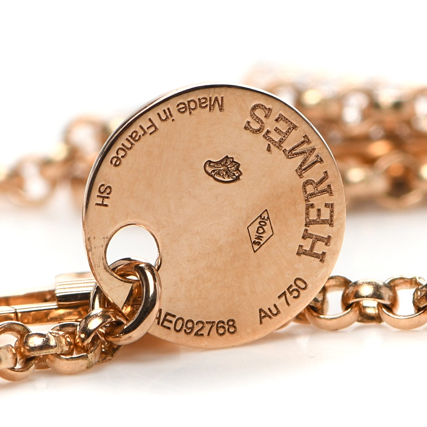 Hermes 18K Rose Gold Diamond PM Kelly Clochette Bracelet SH 5 of 6