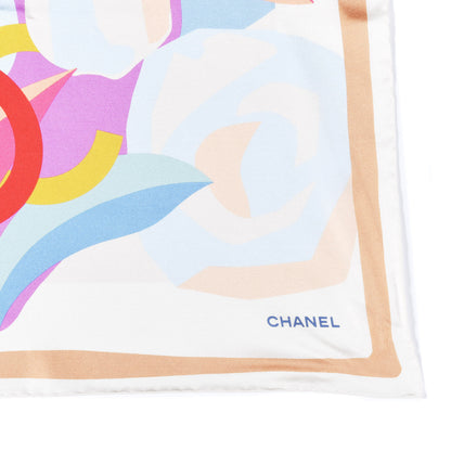 Chanel Silk CC Square Scarf Ivory 3 of 3