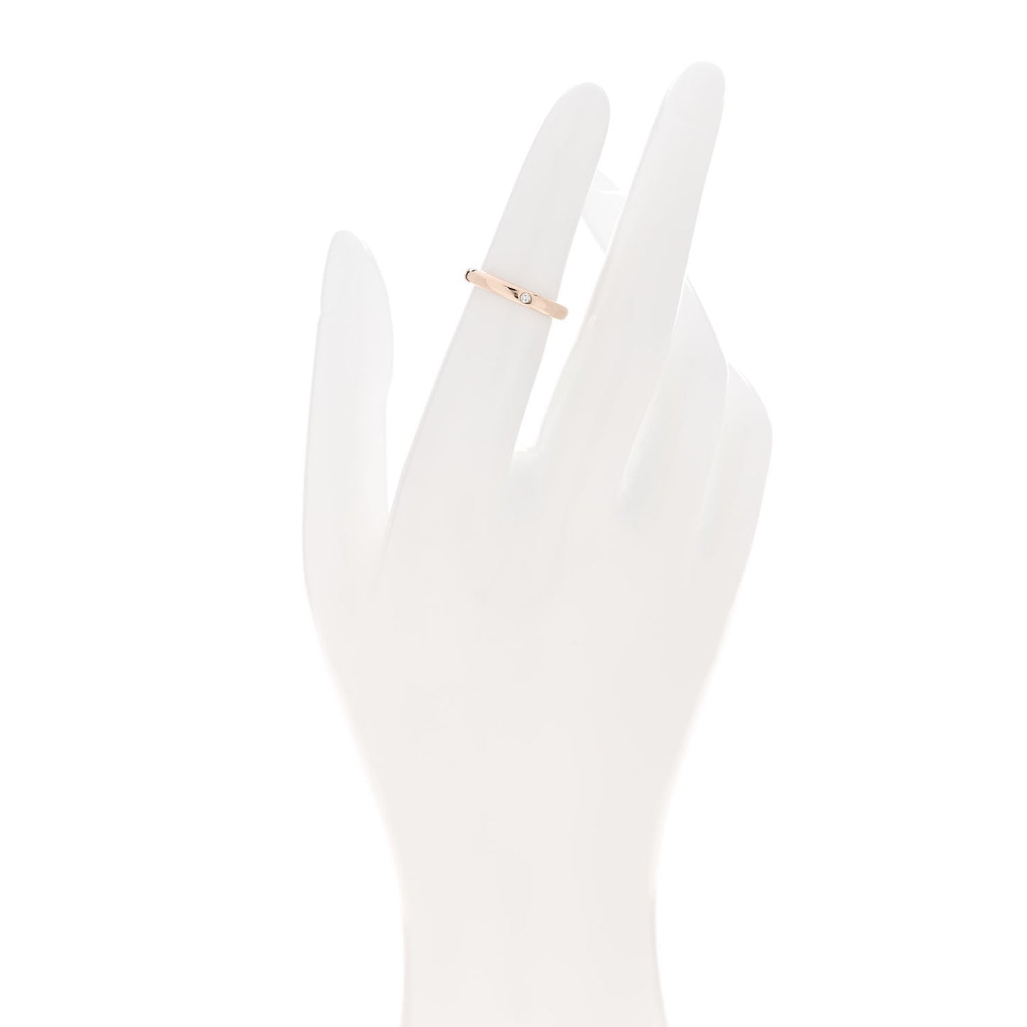 18K Rose Gold Diamond 3mm Elsa Peretti Band Ring 47 4.25