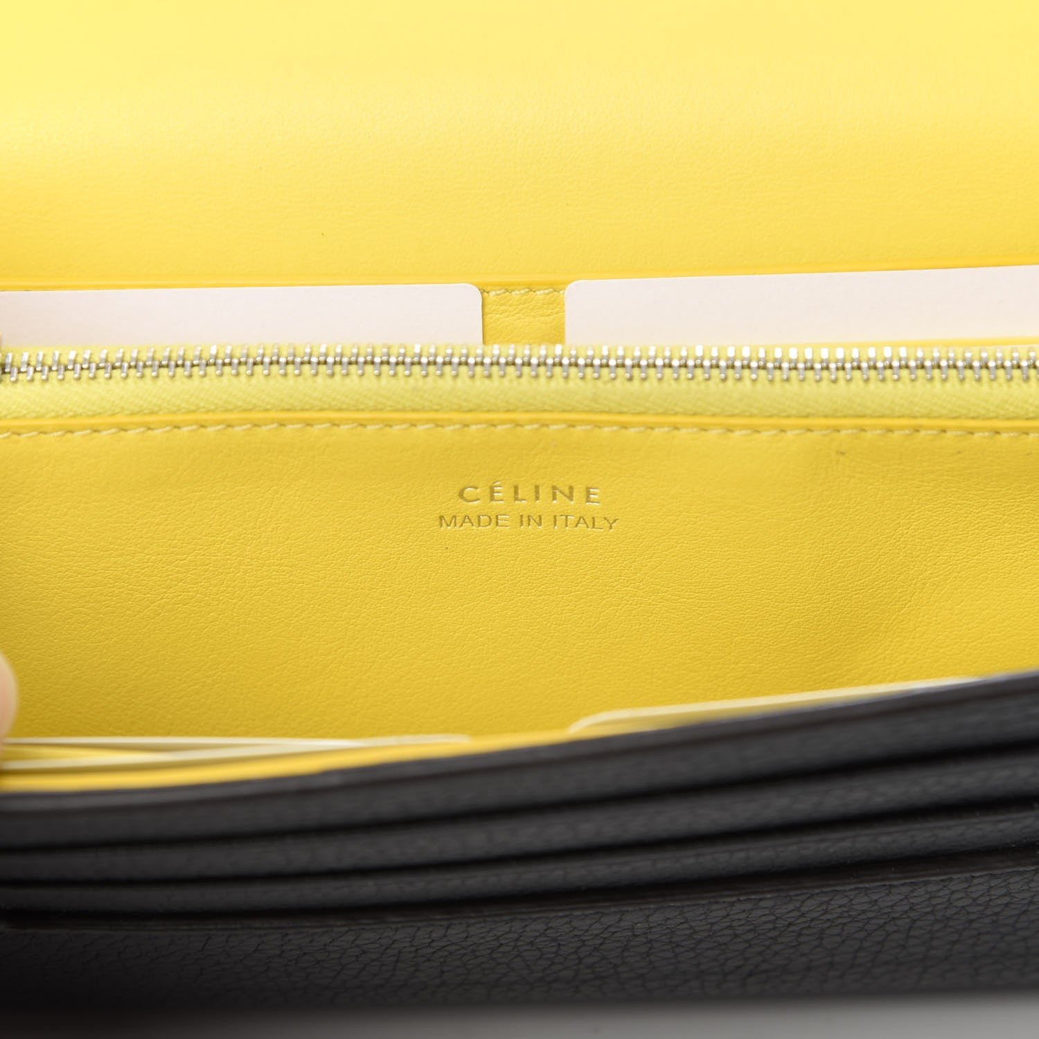Celine Drummed Calfskin Large Multifunction Flap Wallet Black 7 of 10