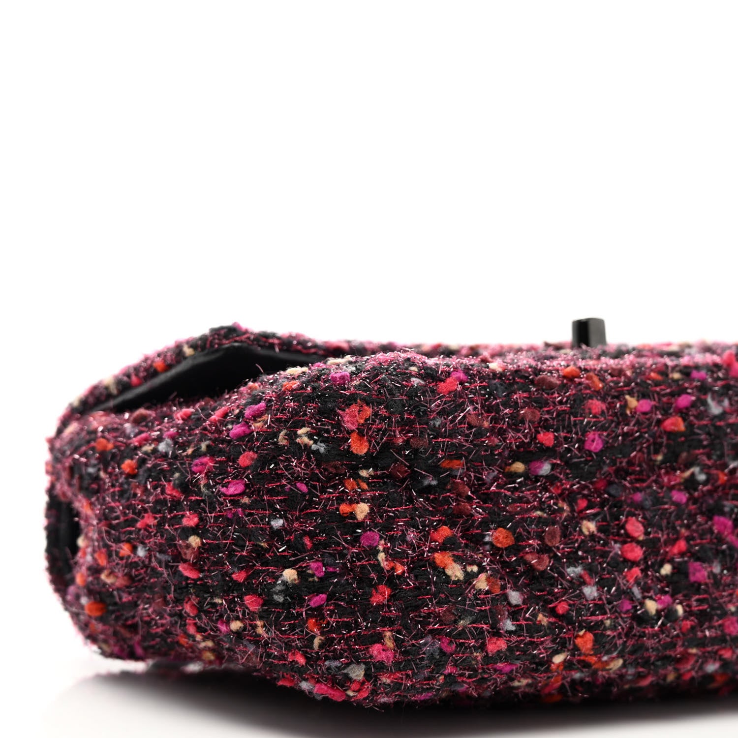 Chanel Glittered Tweed Quilted Mini Rectangular Flap Pink Multicolor 9 of 10