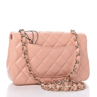 Chanel Lambskin Quilted Mini Rectangular Flap Light Pink 3 of 11
