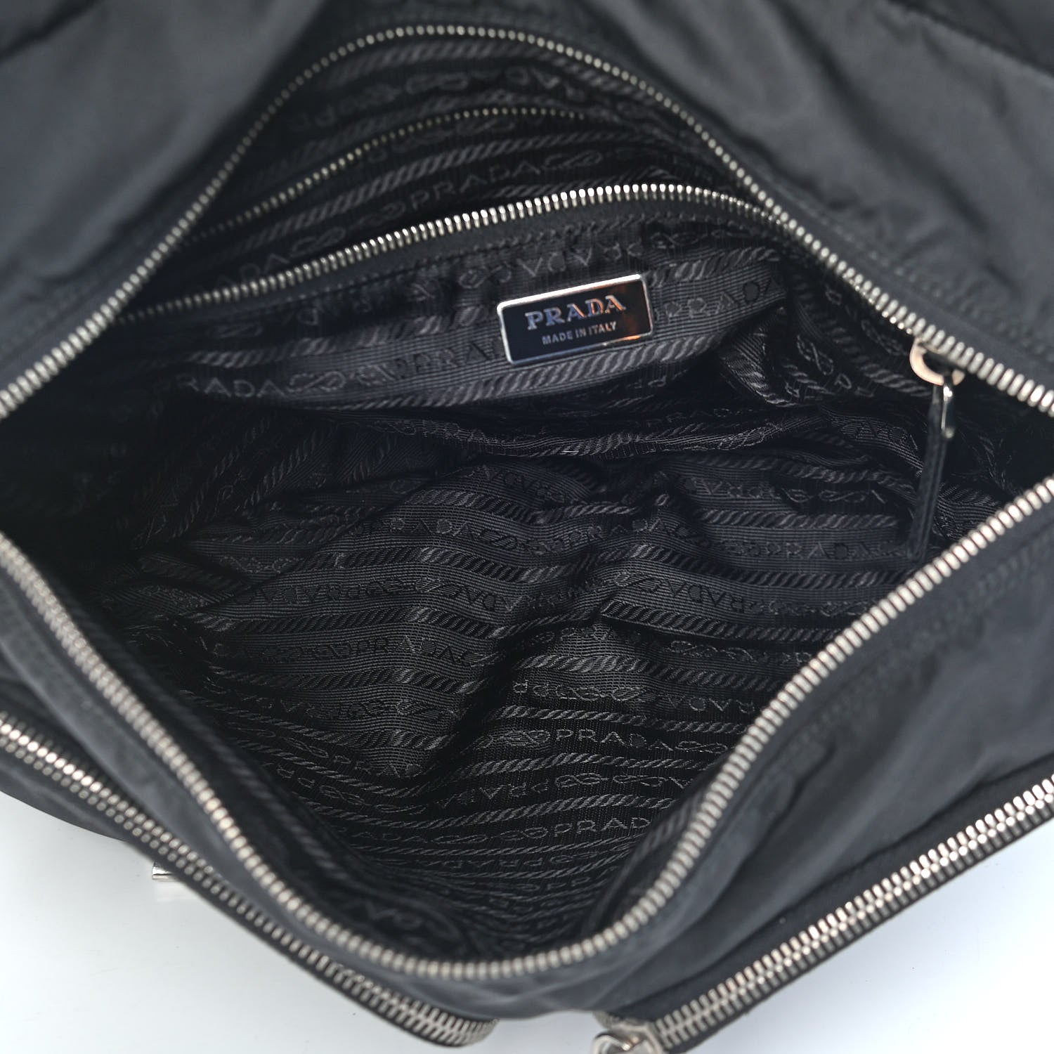 Prada Nylon Vela Messenger Bag Black 4 of 8