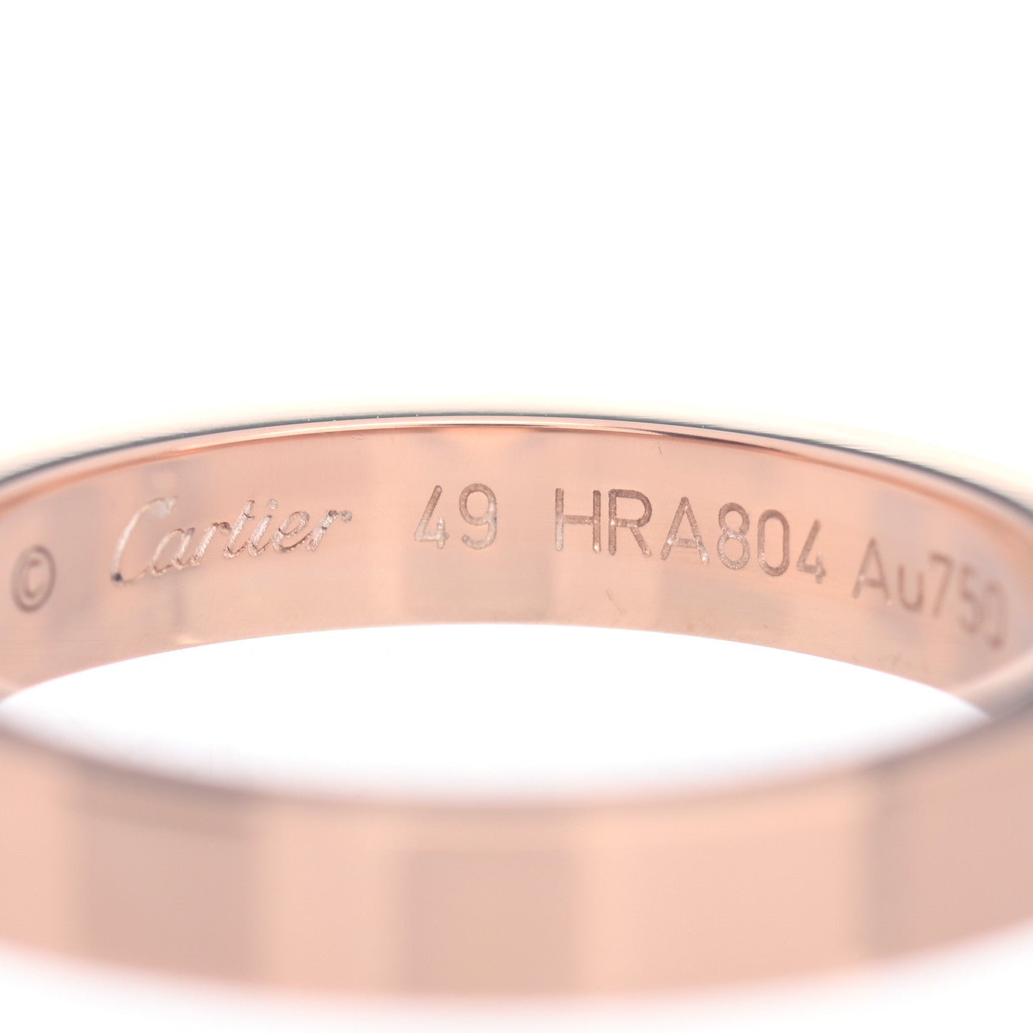 Cartier 18K Pink Gold Diamond 3mm C De Cartier Wedding Band Ring 49 4.75 4 of 5