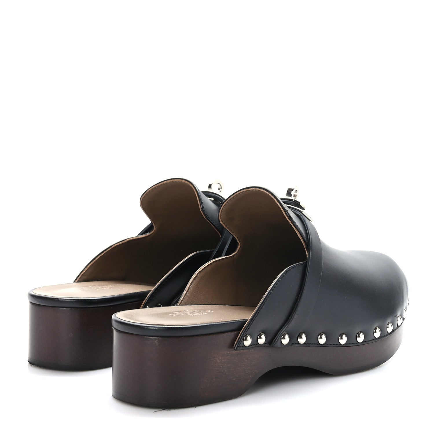 Hermes Calfskin Carlotta Mules 37 Black 4 of 8