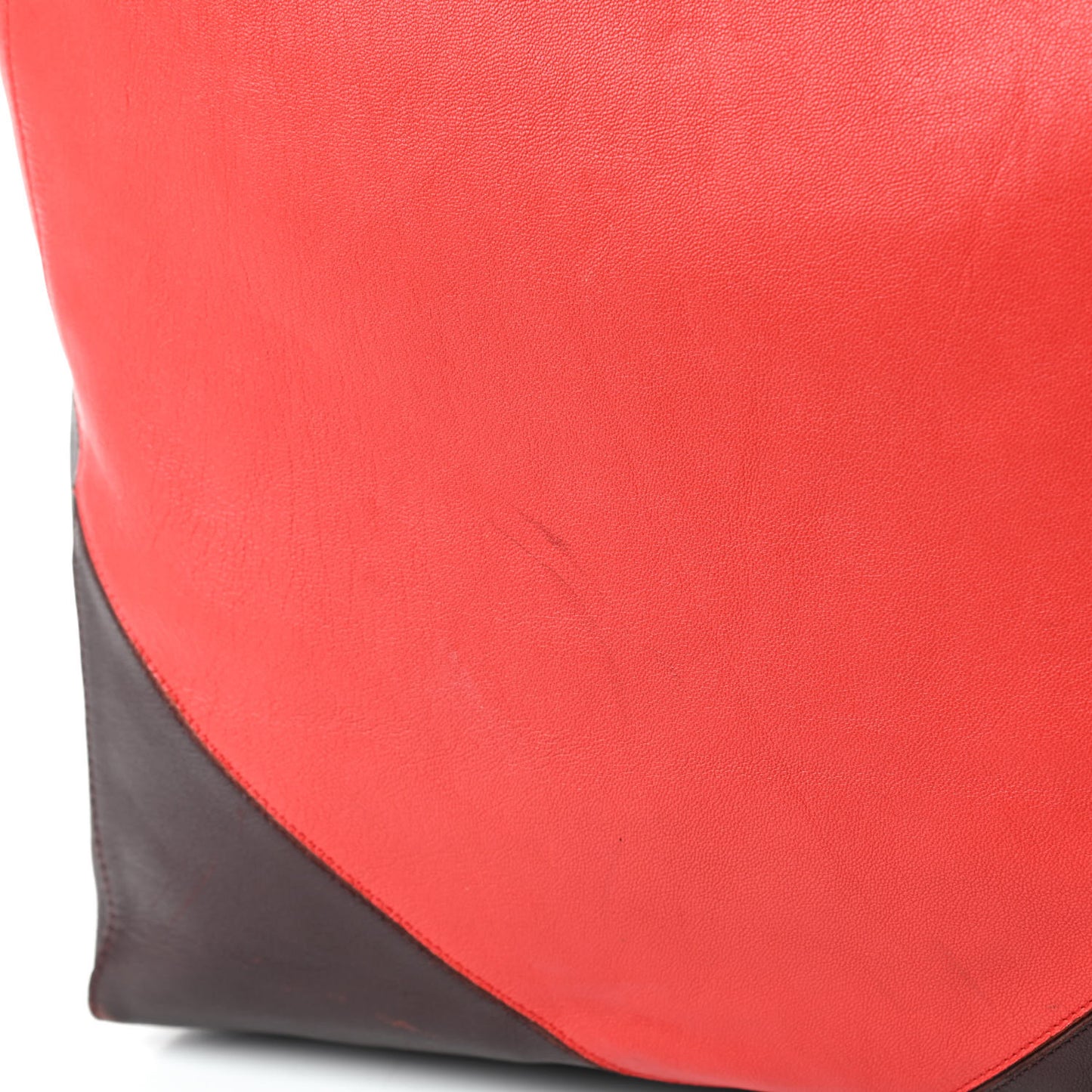 Lambskin Vertical Bi-Color Coeur Cabas Black Red