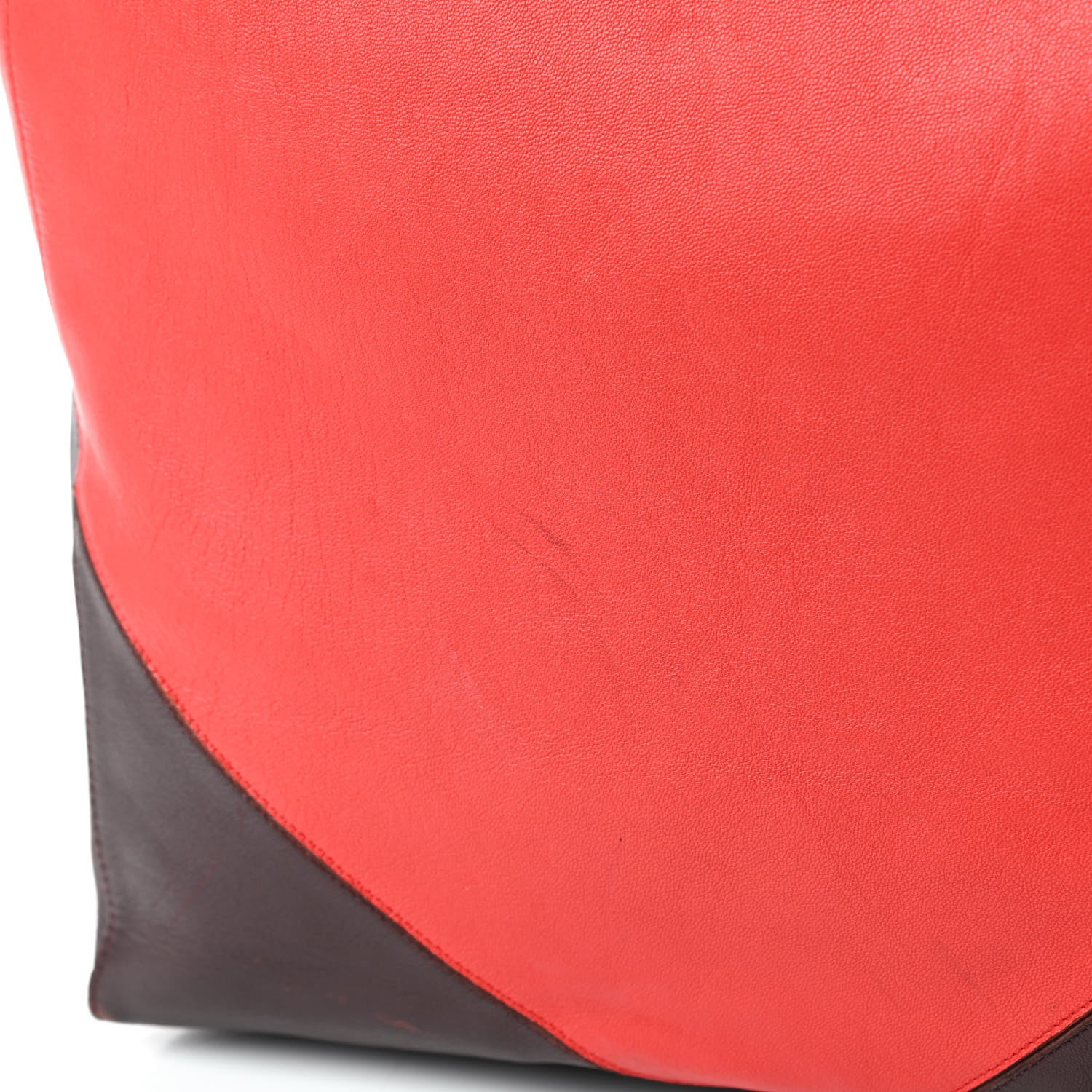 Celine Lambskin Vertical Bi-Color Coeur Cabas Black Red 13 of 14