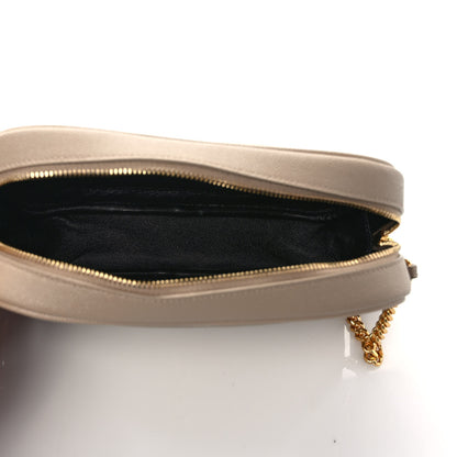 Saint Laurent Grain De Poudre Matelasse Monogram Mini Lou Camera Bag Dark Beige 5 of 11