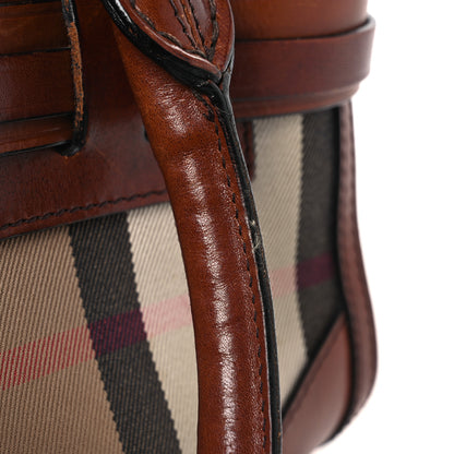 Burberry House Check Bridle Calfskin Medium Alchester Bowling Bag Dark Tan 15 of 20