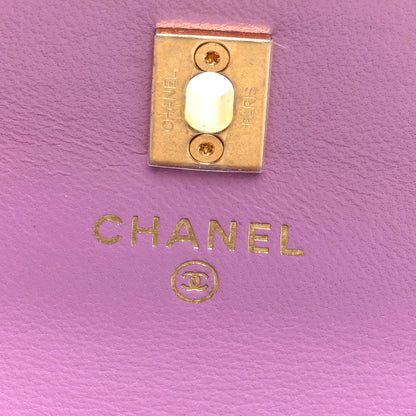 Chanel Lambskin Quilted Pearl Crush Clutch With Chain Purple 6 of 11