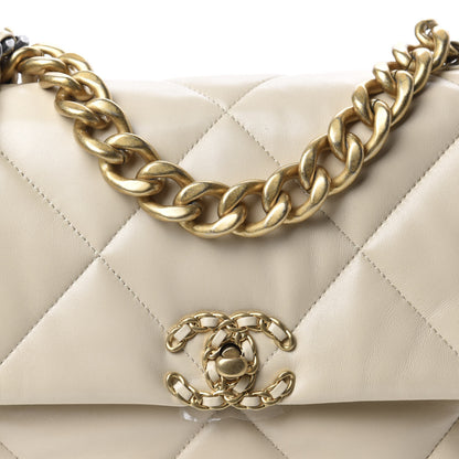 Chanel Lambskin Quilted Large 19 Flap Beige 10 of 10