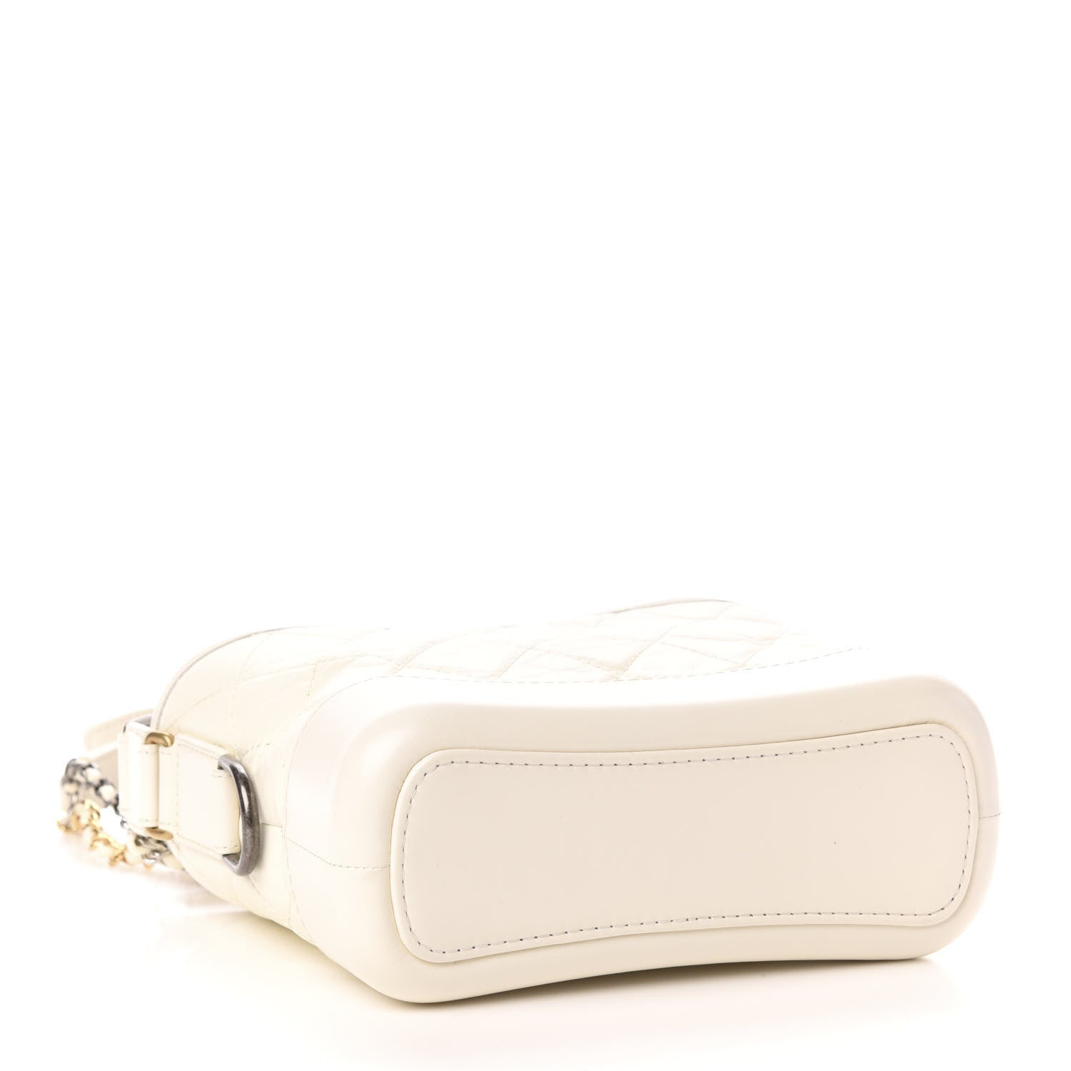 Chanel Aged Calfskin Quilted Small Gabrielle Hobo White 4 of 11