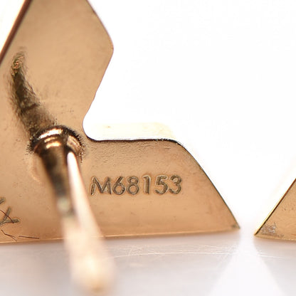 Louis Vuitton Brass Essential V Stud Earrings Gold 7 of 9