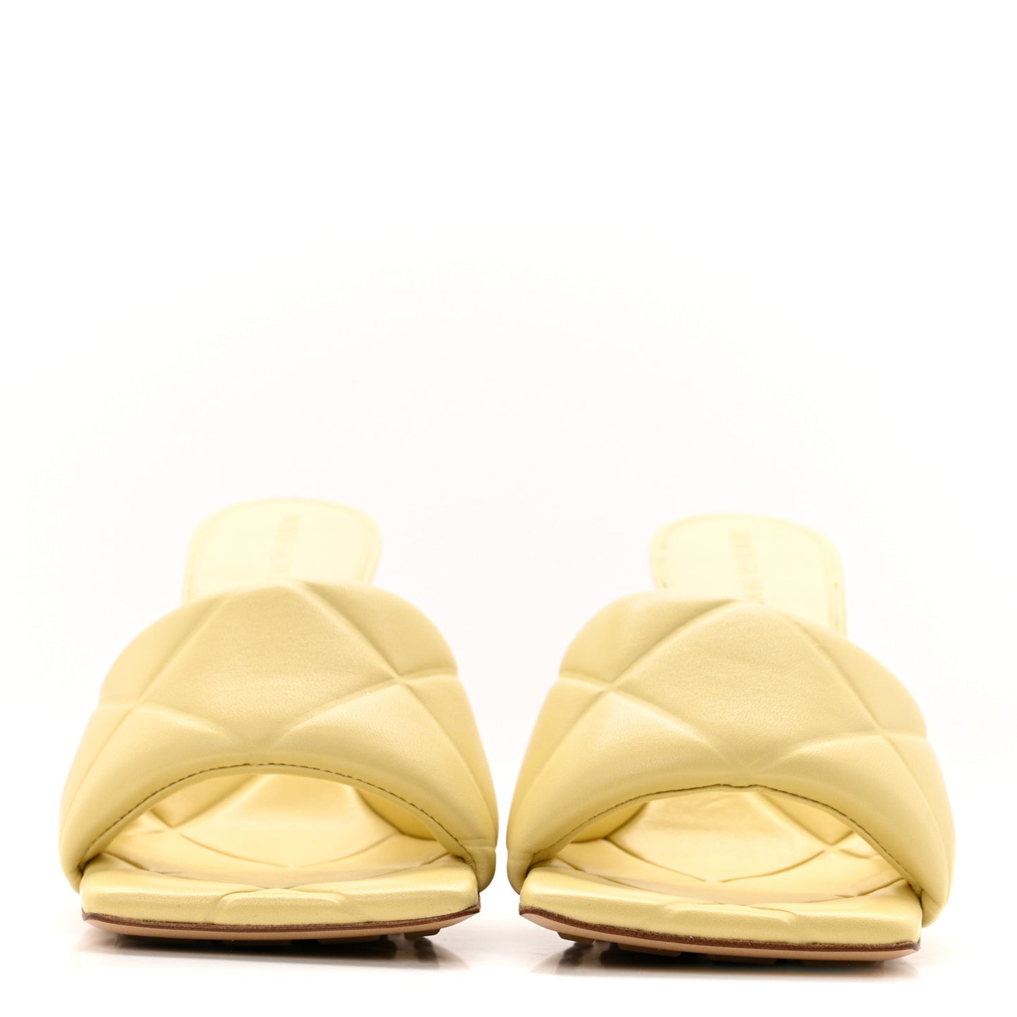 Nappa Quilted Rubber Lido Mule Sandals 37.5 Moon Beam