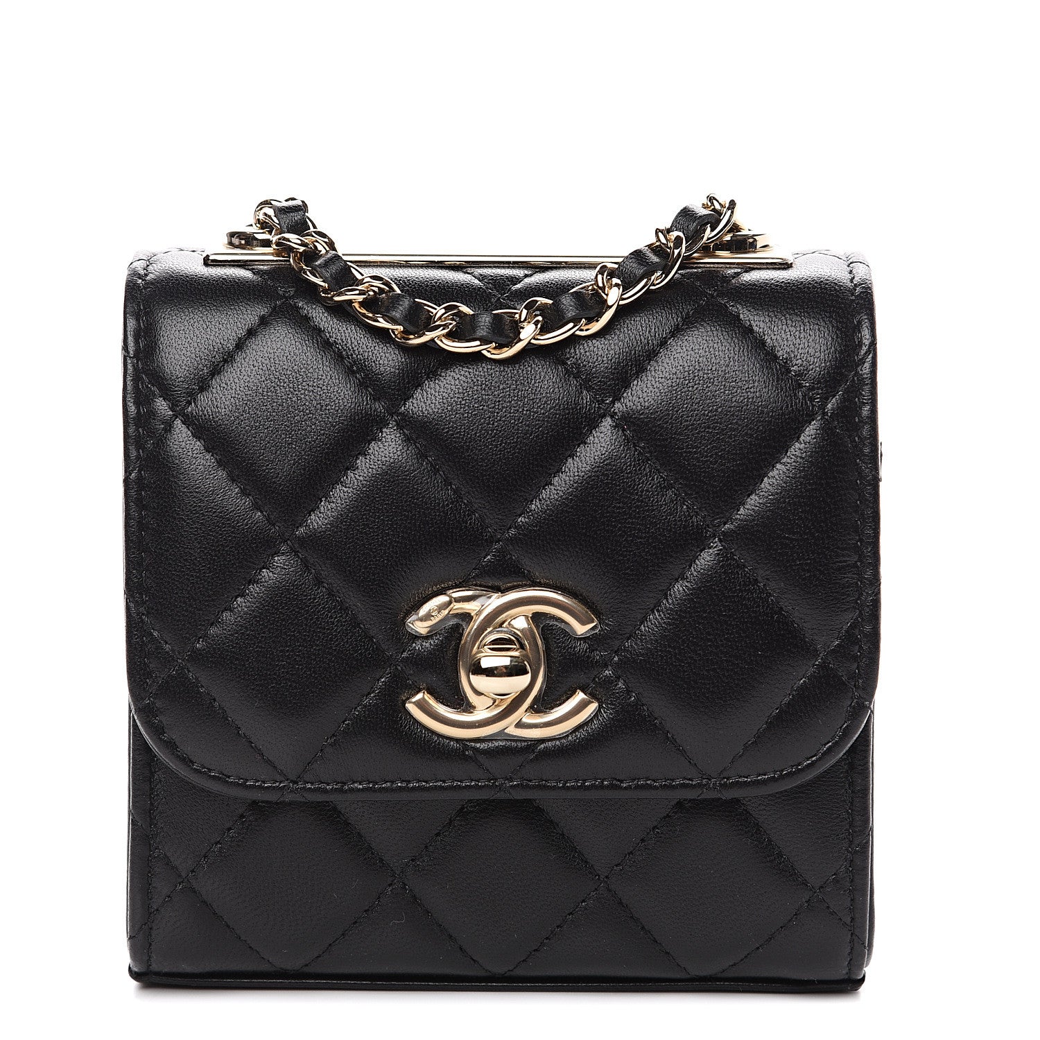 Chanel Lambskin Quilted Mini Trendy CC Chain Wallet Black 1 of 10