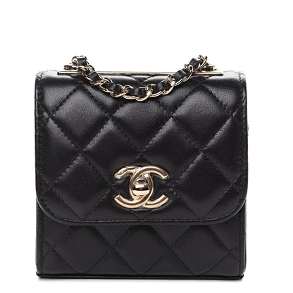 Chanel Lambskin Quilted Mini Trendy CC Chain Wallet Black 1 of 10