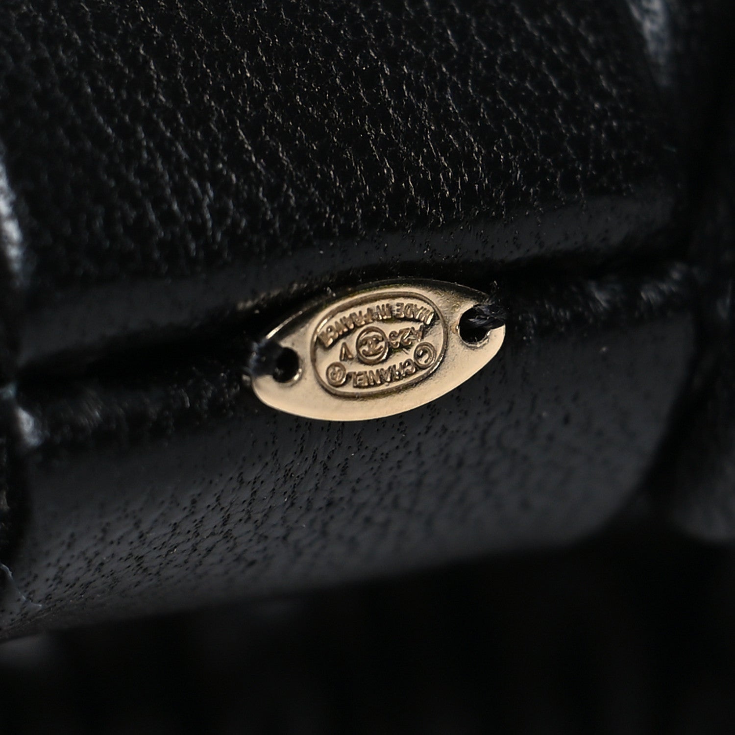 Chanel Lambskin Chain CC Hair Bow Tie Black Gold 3 of 3