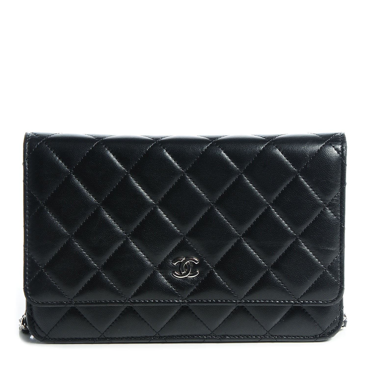 Chanel Lambskin Quilted Wallet On Chain WOC Black 1 of 8