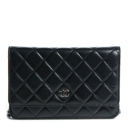 Chanel Lambskin Quilted Wallet On Chain WOC Black 1 of 8