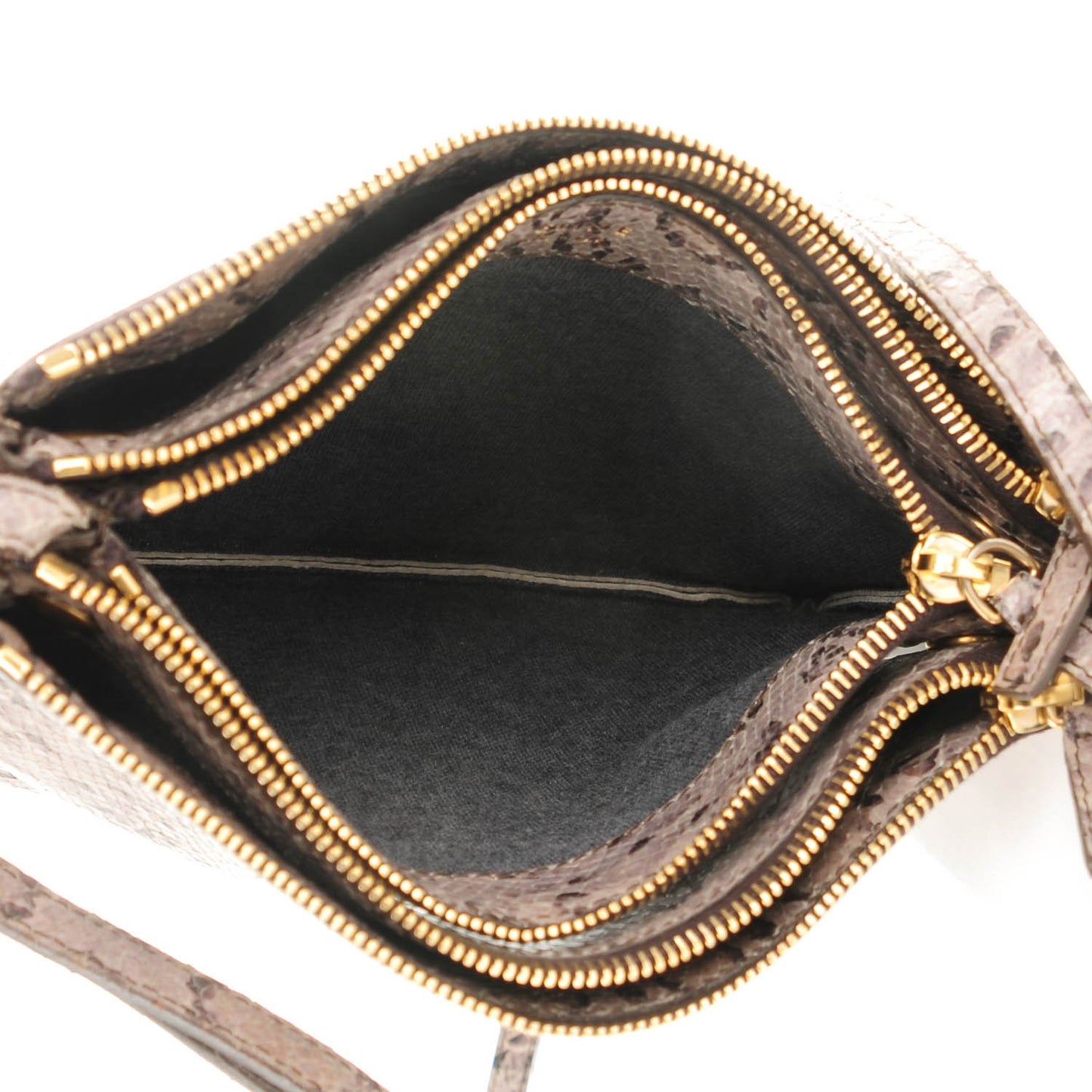 Emobssed Small Trio Crossbody Bag Grey