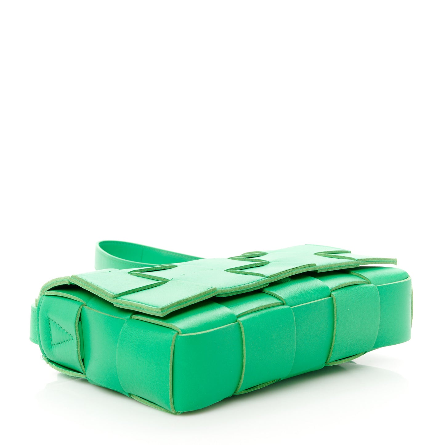 Lambskin Maxi Intrecciato Cassette Crossbody Bag Grass