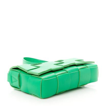 Bottega Veneta Lambskin Maxi Intrecciato Cassette Crossbody Bag Grass 3 of 11