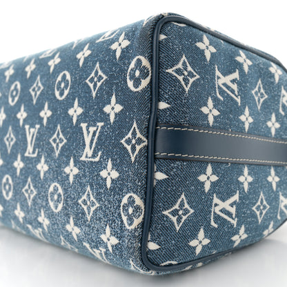 Louis Vuitton Monogram Jacquard Denim Speedy Bandouliere 25 Bleu 9 of 9