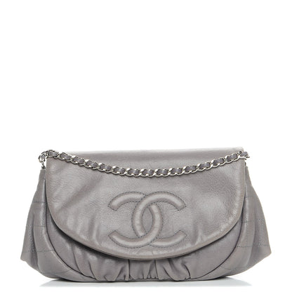 Chanel Lambskin Half Moon Wallet On Chain WOC Blue 1 of 8
