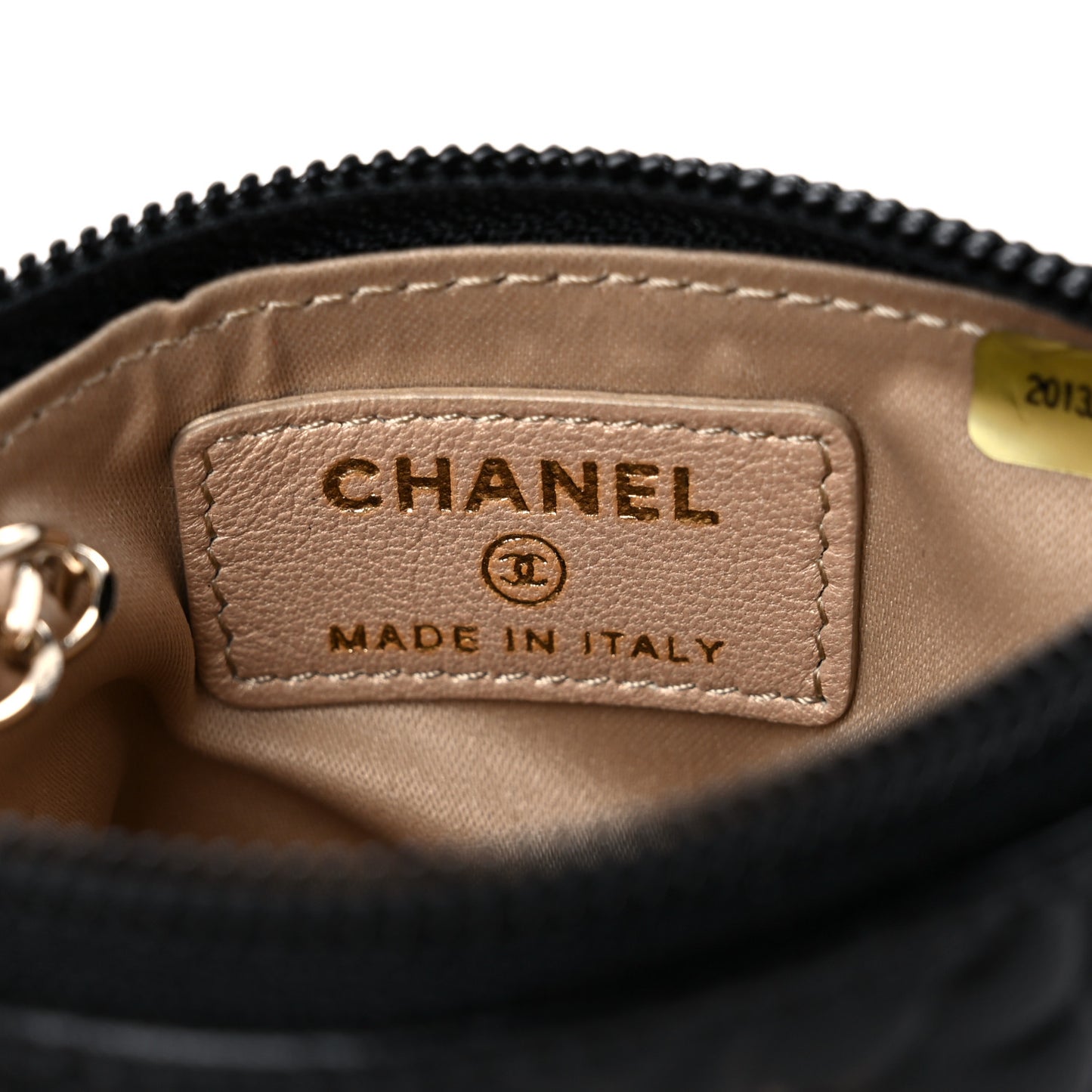 Lambskin Camellia Embossed Key Holder Case Black