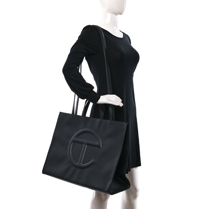Telfar Vegan Leather Large Shopping Bag Black 2 of 9