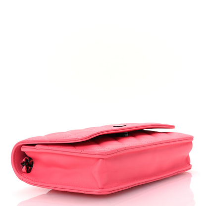 Chanel Lambskin Quilted Wallet On Chain WOC Coral Pink 4 of 19